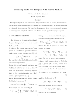 Evaluating Finite Part Integrals With Fourier Analysis