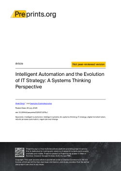 Intelligent Automation and the Evolution of IT Strategy: A Systems Thinking Perspective