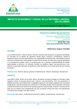 <b>IMPACTO ECONÓMICO Y SOCIAL DE LA REFORMA LABORAL EN COLOMBIA</b>