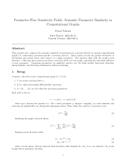 Parameter-Wise Sensitivity Fields: Semantic Parameter Similarity in Computational Graphs