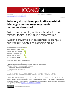 Twitter y el activismo por la discapacidad: liderazgo y temas relevantes en la conversación en red