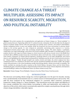 CLIMATE CHANGE AS A THREAT MULTIPLIER: ASSESSING ITS IMPACT ON RESOURCE SCARCITY, MIGRATION, AND POLITICAL INSTABILITY