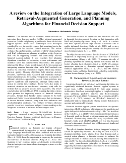 A review on the Integration of Large Language Models, Retrieval-Augmented Generation, and Planning Algorithms for Financial Decision Support