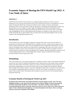 Economic Impact of Hosting the FIFA World Cup 2022 - Research Paper by Aditya Dev Biswas.docx