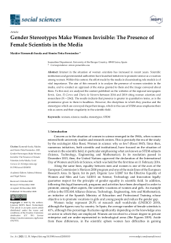Gender Stereotypes Make Women Invisible: The Presence of Female Scientists in the Media