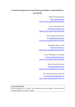 La brecha de género en la profesión periodística. Características y percepción