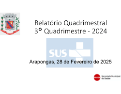 Relatório Secretaria de Saúde de Arapongas - PR - 3o Quadrimestre de 2024