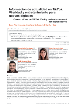 Información de actualidad en TikTok. Viralidad y entretenimiento para nativos digitales
