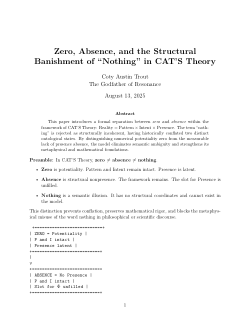 Zero, Absence, and the Structural Banishment of "Nothing" in CAT'S Theory