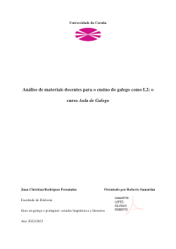 Análise de materiais docentes para o ensino do galego como L2: o curso Aula de Galego