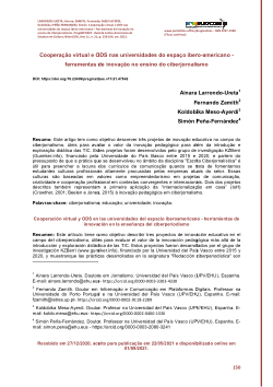 Cooperação virtual e ODS nas universidades do espaço ibero-americano. Ferramentas de inovação no ensino do ciberjornalismo / Virtual cooperation and SDG in the universities of the Ibero-American space. Innovation tools in the teaching of online journalism