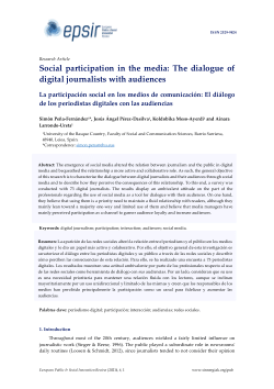 Social participation in the media: The dialogue of digital journalists with audiences