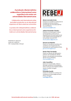 A produção ciberjornalística colaborativa e internacional como experiência de ensino em universidades iberoamericanas / Collaborative and international online journalism production as an educational experience at Ibero-american universities