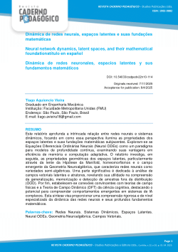<b>Dinâmica de redes neurais, espaços latentes e suas fundações </b><b>matemáticas</b>