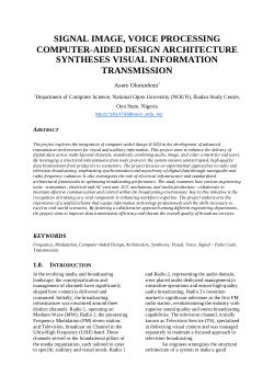 SIGNAL IMAGE, VOICE PROCESSING COMPUTER-AIDED DESIGN ARCHITECTURE SYNTHESES VISUAL INFORMATION TRANSMISSION