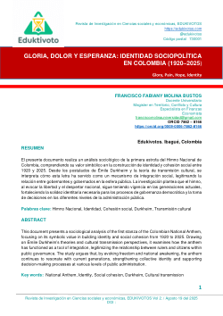 <b>GLORIA, DOLOR Y ESPERANZA: IDENTIDAD SOCIOPOLÍTICA EN COLOMBIA (1920–2025</b>)