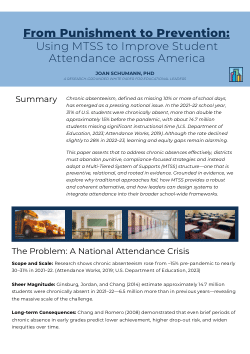 <b>From Punishment to Prevention:</b><b> </b><b>Using MTSS to Improve Student Attendance across America</b>
