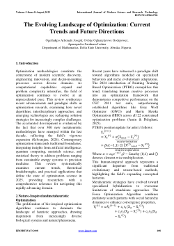 The Evolving Landscape of Optimization: Current  Trends and Future Directions