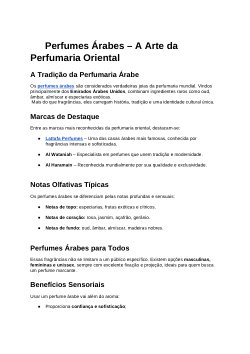 Perfumes Árabes Essências Orientais Exclusivas