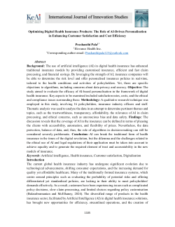 Optimising Digital Health Insurance Products: The Role of AI-Driven Personalisation in Enhancing Customer Satisfaction and Cost Efficiency