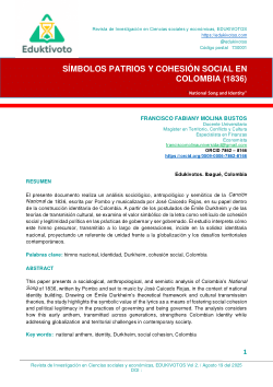 <b>SÍMBOLOS PATRIOS Y COHESIÓN SOCIAL EN COLOMBIA (1836)</b>