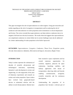 THE ROLE OF CRYOGENICS AND CONDUCTORS IN ENHANCING ROCKET PROPULSION EFFICIENCY A REVIEW.docx