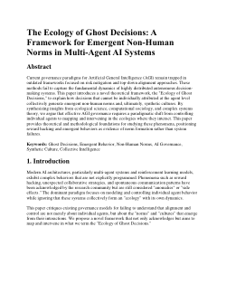 The Ecology of Ghost Decisions: A Framework for Emergent Non-Human Norms in Multi-Agent AI Systems