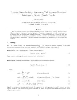 Potential Generalisability: Optimising Task Agnostic Functional Primitives in Directed Acyclic Graphs