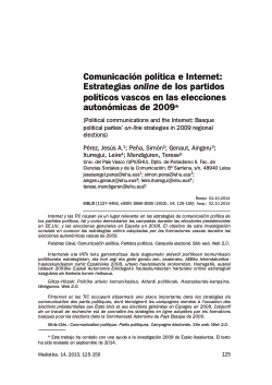 Comunicación política e Internet: Estrategias online de los partidos políticos vascos en las elecciones autonómicas de 2009 / Political communications and the Internet: Basque political parties’ on-line strategies in 2009 regional elections
