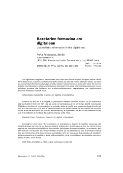 Kazetarien formazioa aro digitalean / Journalistic information in the digital era