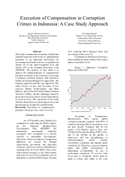 Execution of Compensation in Corruption Crimes in Indonesia: A Case Study Approach