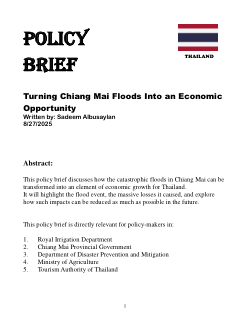 <b>Policy Brief:</b> Turning Chiang Mai Floods into an Economic Opportunity