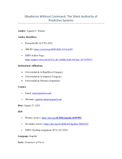 Obedience Without Command - The Silent Authority of Predictive Systems