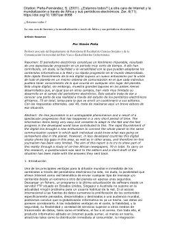 ¿Estamos todos? La otra cara de Internet y la mundialización a través de África y sus periódicos electrónicos / Are We All Connected? The Other Side of the Internet and Globalisation through Africa and Its Online Newspapers.