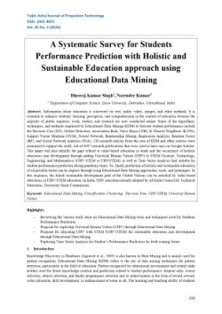 A Systematic Survey for Students Performance Prediction with Holistic and Sustainable Education approach using Educational Data Mining