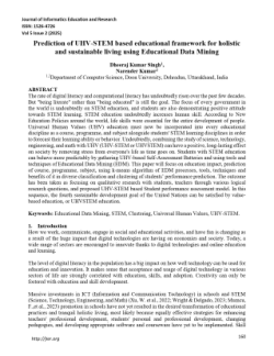 <b>Prediction of UHV-STEM based educational framework for holistic and sustainable living using Educational Data Mining</b>