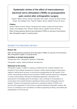 Effect of transcutaneous electrical nerve stimulation (TENS) on recovery of oral functions after orthognathic surgery: A scoping review