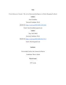 From Lebanon to Canada - The role of Emotional Intelligence in Online Shopping Feedback