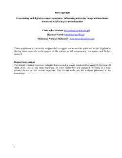 <b>E-marketing and digital customer experience: Influencing university image and enrolment intentions in African private universities</b>
