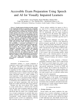 <b>Accessible Exam Preparation Using Speech and AI for Visually Impaired Learners</b>
