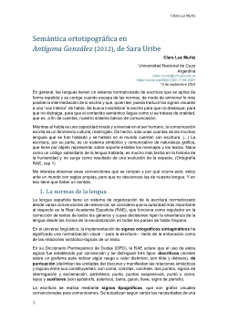 Semántica en Antígona Gozález