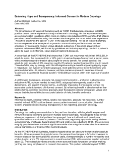 Balancing Hope and Transparency: Informed Consent in Modern Oncology