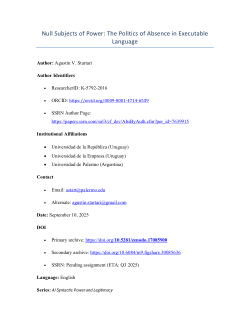 Null Subjects of Power The Politics of Absence in Executable Language
