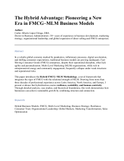 <b>Pioneering a New Era in FMCG–MLM Business Models</b>