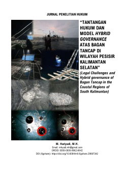 <b>TANTANGAN HUKUM DAN MODEL </b><b><i>HYBRID GOVERNANCE</i></b><b> ATAS BAGAN TANCAP DI WILAYAH PESISIR KALIMANTAN SELATAN</b>