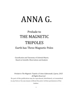 Prelude to The Magnetic Tripoles.Classification & Taxonomy of Celestial Objecs.