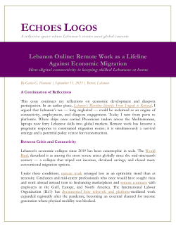Lebanon Online Remote Work as a Lifeline Against Economic Migration: How digital connectivity is keeping skilled Lebanese at home