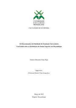 Os Determinantes da Fidelidade do Estudante Universitário:Um Estudo sobre as Instituições de Ensino Superior em Moçambique