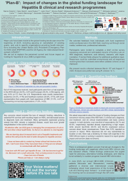 'Plan-B':  Impact of changes in the global funding landscape for Hepatitis B clinical and research programmes