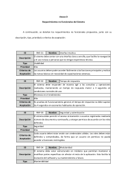 Anexo D - Requerimientos no Funcionales del Sistema